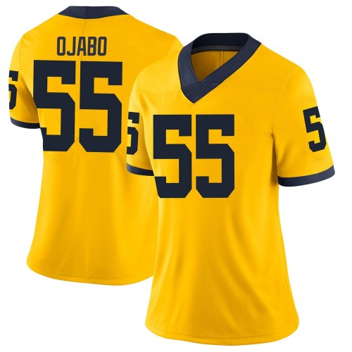David Ojabo Michigan Wolverines Women's NCAA #55 Maize Limited Brand Jordan College Stitched Football Jersey VAJ8554QA